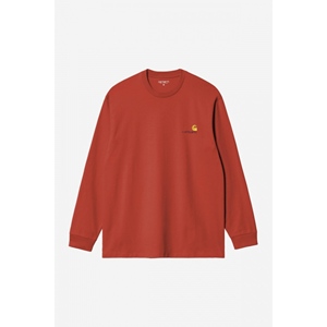 L/S American Script T-Shirt Oxide Red