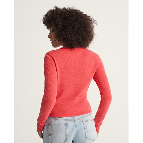 Teri Waffle Long Sleeve Crimson Haze