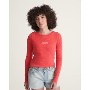 Teri Waffle Long Sleeve Crimson Haze