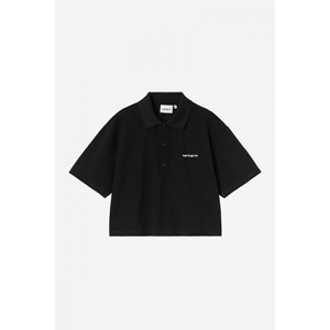 W S/S Carhartt Script Polo TS Black Whit
