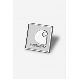 Square Label Pin Silver