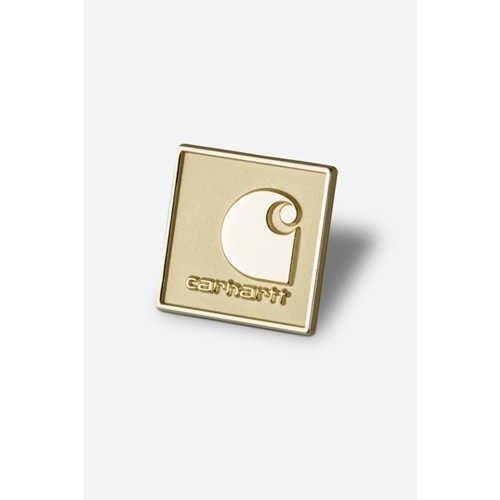 Square Label Pin Gold