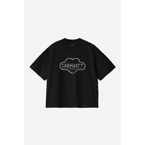 W S/S Cloud Heart T-Shirt Black