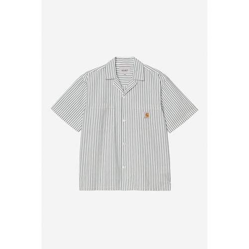 S/S Leavel Shirt Leavel Stripe Blue Rive