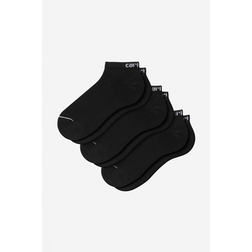 Script Sneakers Socks Black 3Pair 39-46