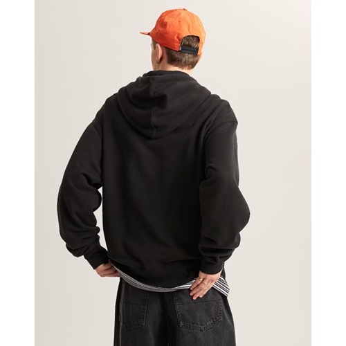 Stretch Logo Full Zip Black White