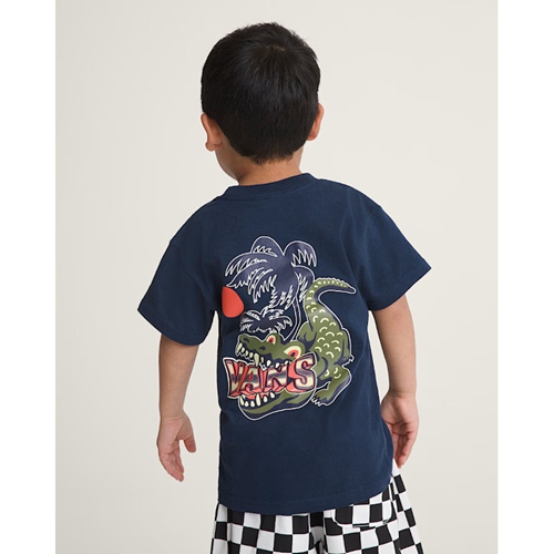 Hangry Croc SS Kids T-Shirt Dress Blues