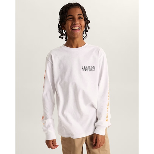 Racing Flames Kids Longsleeve White