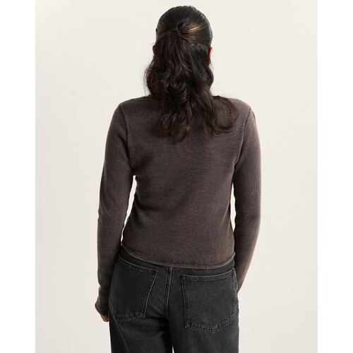 Teri Waffle Long Sleeve Black