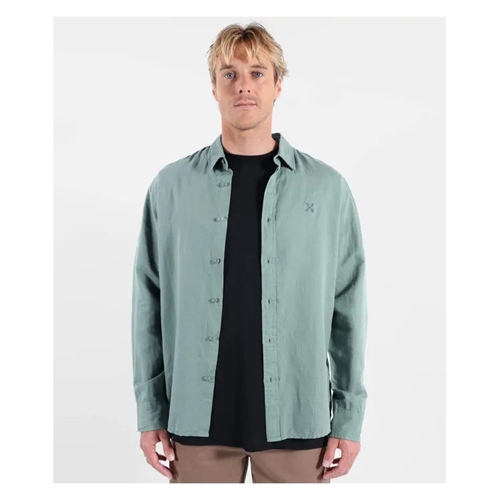 Linen Long Sleeve Shirt Cactus