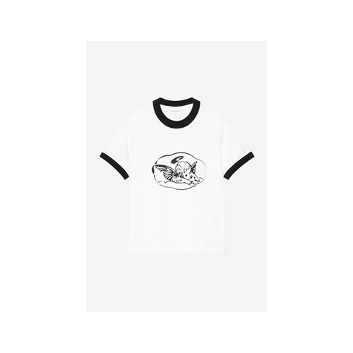 W S/S Ringer T-Shirt White heavy stone