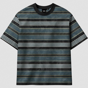 Pique Stripe SS Knit Mystic Moss
