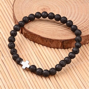 Lava Armband mit Hämatit Perlen 54mm