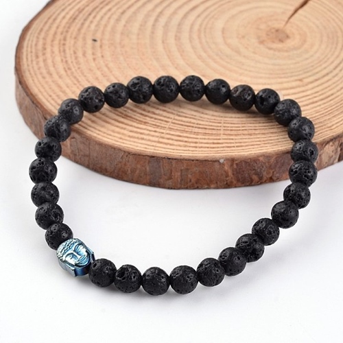 Lava Armband Buddha Hmatit Krner 58mm