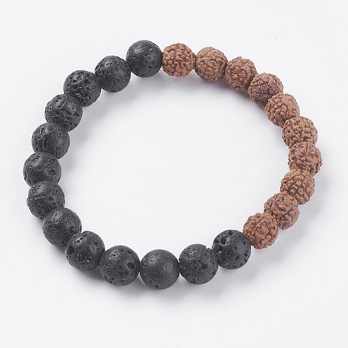 Lava und Rudraksha Armband 51mm