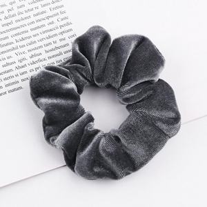 Haarband Skrunchie gross samt grau