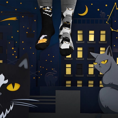 Many Mornings Socken Black Cat