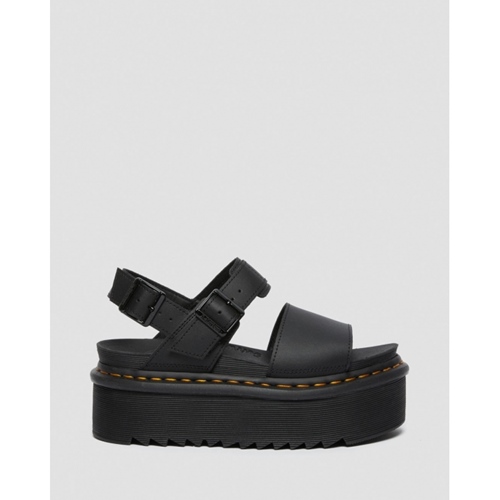 Voss Quad Black Hydro Leather Sandals
