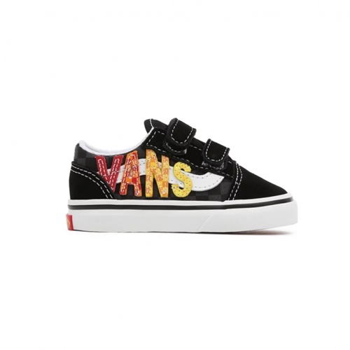 TD Old Skool V Flame Logo Repeat Black