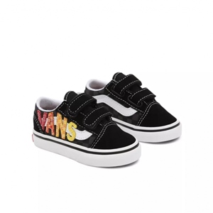 TD Old Skool V Flame Logo Repeat Black
