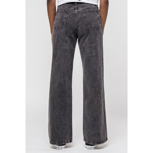 Pant M Wide Leg Denim Washed Black