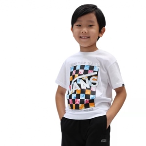 Dyed Blocks SS Kids T-Shirt White