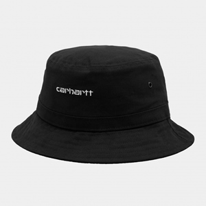 Script Bucket Hat Black White