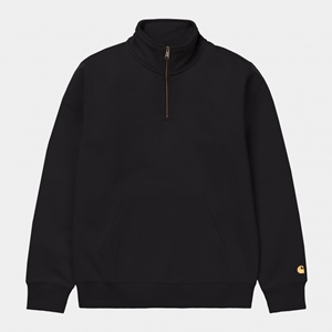 Chase Neck Zip Sweat Black Gold