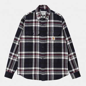 L/S Wallace Shirt Check Dark Navy