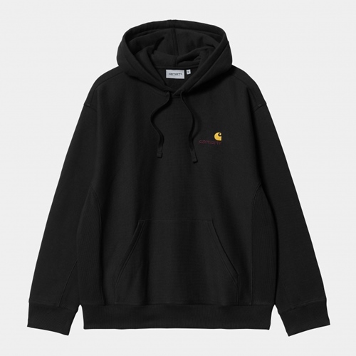 Hooded American Script Sweat Black