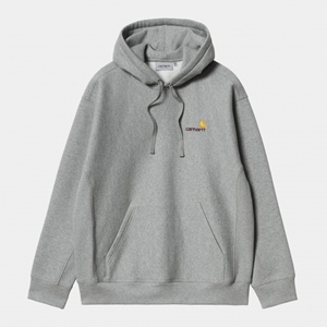 Hooded American Script Sweat Grey Heath