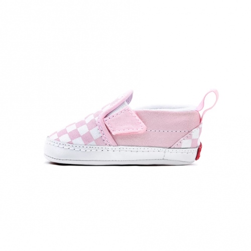 IN Slip On V Crib Checkerboard Pink Wht