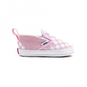 IN Slip On V Crib Checkerboard Pink Wht