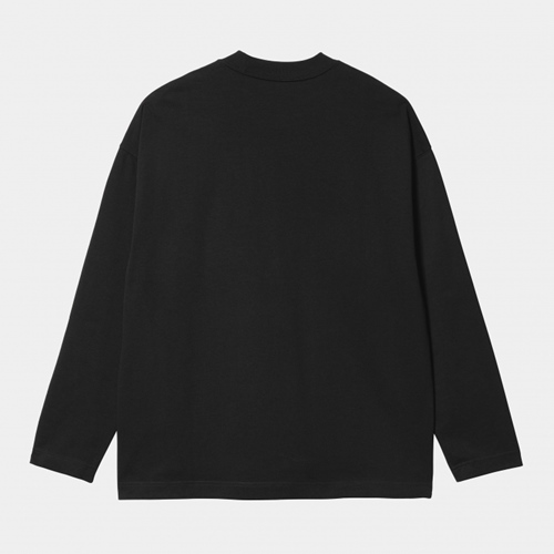 L/S Link Script T-Shirt Black White