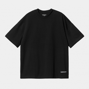 S/S Link Script T-Shirt Black White