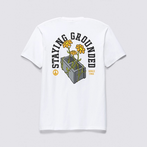 Staying Grounded SS Tee White Black