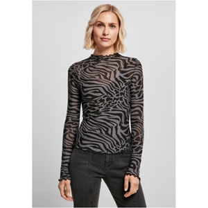 Ladies AOP Mesh Turtleneck L/S Asphalt