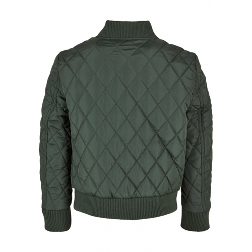 Boys Diamond Quilt Nylon Jacket Olive