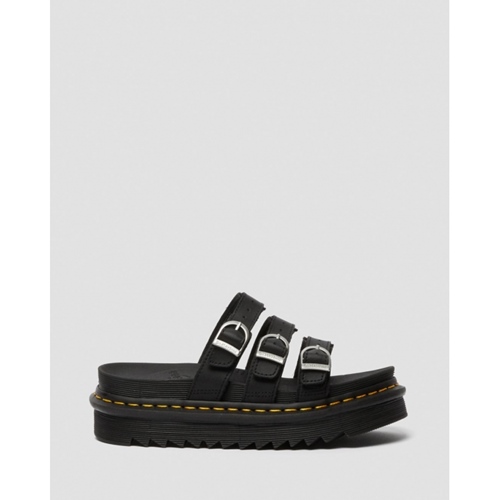 Blaire Slide Black Hydro Leather Sandals