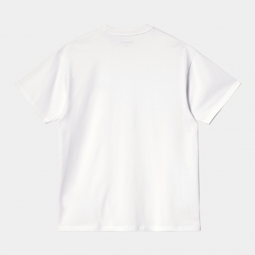 S/S Script Embroidery T-Shirt White Blk
