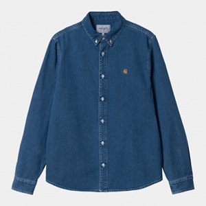 L/S Weldon Shirt Blue Heavy Stone Wash