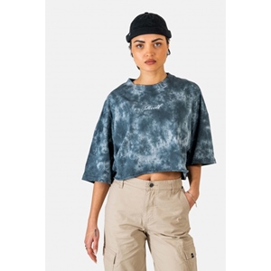 Women Aimi T-Shirt Oil Dye Black Grey