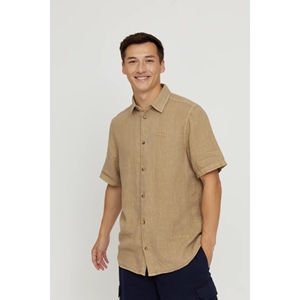 Leland Linen Shirt Sandy Olive