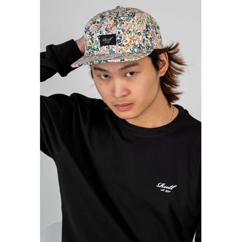 Flat 6-Panel Cap Floral Peace