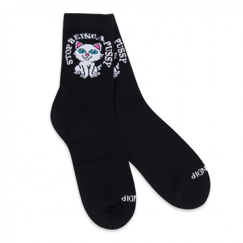 Stop Being A Pussy Mid Socks Black