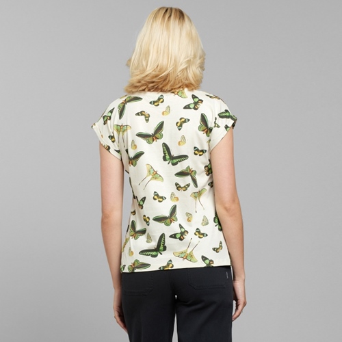 Visby Butterfly T-Shirt Oat White